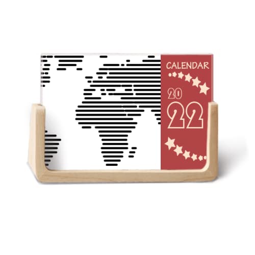 Simple Black Line Weltkarte Muster 2022 Tischkalender Planer 12 Monate von DIYlab