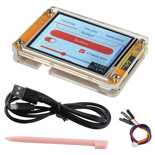 DIYmalls 2,8 Zoll ESP32-2432S028R ESP32 Display ILI9341 Resistive Touchscreen 240x320 TFT LCD Modul ESP 32 Entwicklungsplatine + Acrylgehäuse für Arduino IDE von DIYmalls