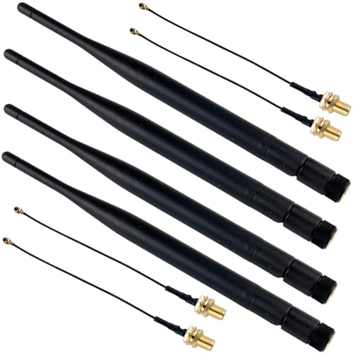 DIYmalls 868MHz LoRa Antenne 5dBi SMA Stecker 195mm + SMA Buchse Kabel für Meshtastic ESP32 LoRa 32 V3 HTCC-AB02S LoRa32u4II (4 Stück) von DIYmalls