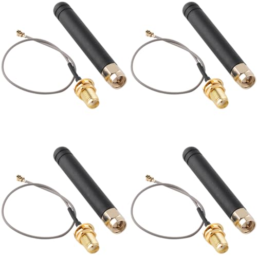 DIYmalls 868MHz LoRa Antenne 2dBi U.FL auf SMA Anschlusskabel für Meshtastic Heltec 868 MHz Lora 32 V3 CubeCell HTCC-AB02S LoRa GPS Board (4er Pack) von DIYmalls
