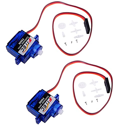 DIYmalls Feetech FS90R 360 Grad kontinuierliche Rotation Micro Servo Motor 6V für Arduino Microbit Smart Car Robot (2er Pack) von DIYmalls