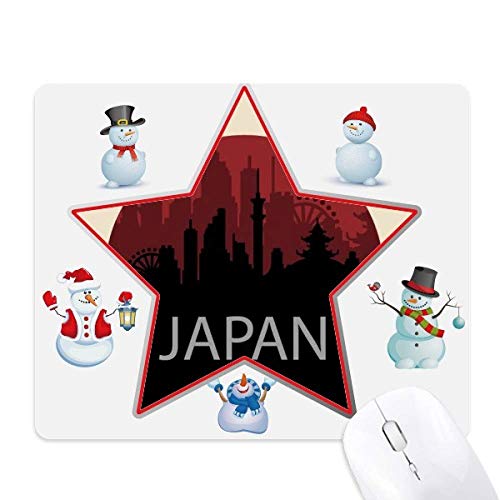 Architecture Landmark Outline Japan Christmas Snowman Family Star Mouse Pad von DIYthinker