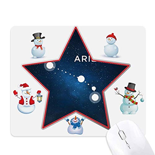 Aries Constellation Zodiac Sign Christmas Snowman Family Star Mouse Pad von DIYthinker