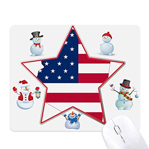 Arizona USA Map Stars Stripes Flag Shape Christmas Snowman Family Star Mouse Pad von DIYthinker
