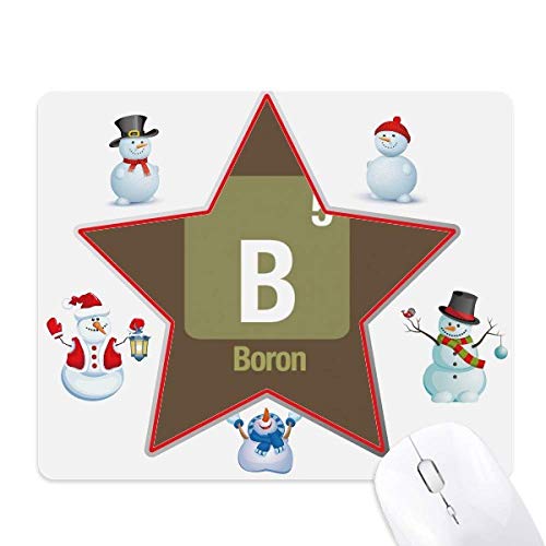 B Boron Chemical Element Science Christmas Snowman Family Star Mouse Pad von DIYthinker
