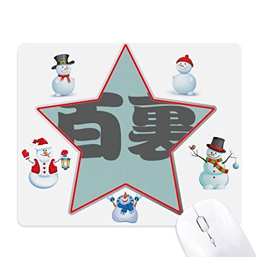 Baili Chinese Surname Character China Christmas Snowman Family Star Mouse Pad von DIYthinker