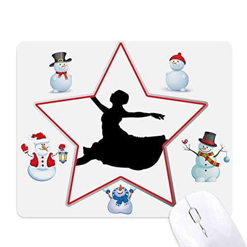 Ballet Jumping Performance Dancer Christmas Snowman Family Star Mouse Pad von DIYthinker