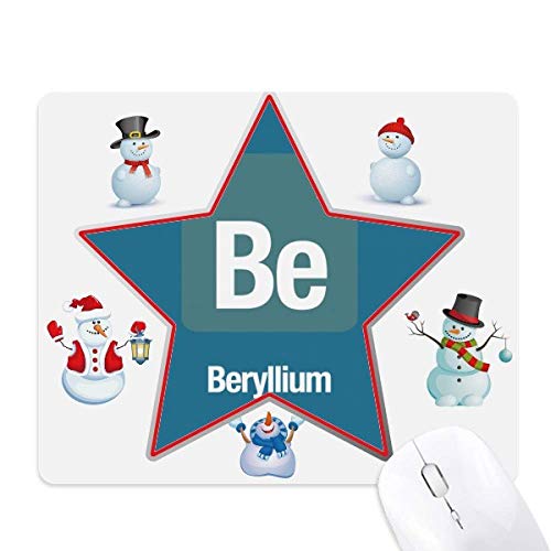 Be Beryllium Chemical Element Chem Christmas Snowman Family Star Mouse Pad von DIYthinker