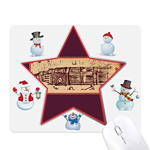 Big Ben England Landmark Flag Mark Pattern Christmas Snowman Family Star Mouse Pad von DIYthinker
