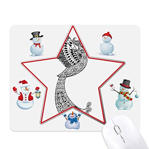 Bird Paint Running Long Feather Christmas Snowman Family Star Mouse Pad von DIYthinker