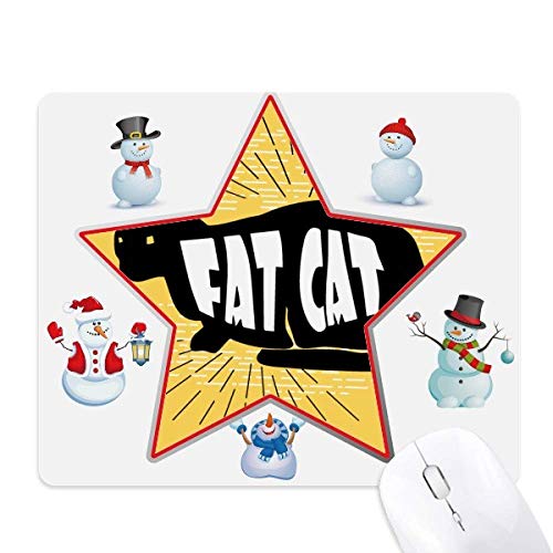 Black Animal Cat Outline Natural Christmas Snowman Family Star Mouse Pad von DIYthinker