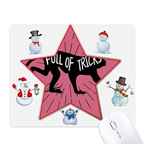 Black Monkey Animal Outline Natural Christmas Snowman Family Star Mouse Pad von DIYthinker