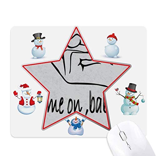 Black Seduce Personalized Gesture Christmas Snowman Family Star Mouse Pad von DIYthinker