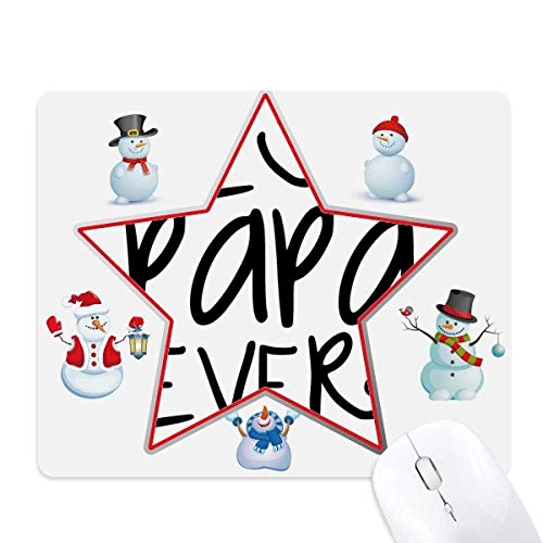 Bless Father Best Papa Ever Words Christmas Snowman Family Star Mouse Pad von DIYthinker