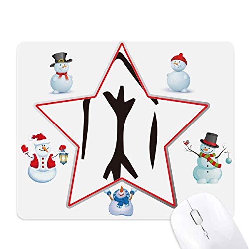 Bone Inscription Chinese Surname Character Song Christmas Snowman Family Star Mouse Pad von DIYthinker