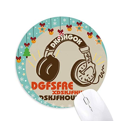 Brown Headset Rock Music Crazy Mouse Pad Jingling Bell Round Rubber Mat von DIYthinker
