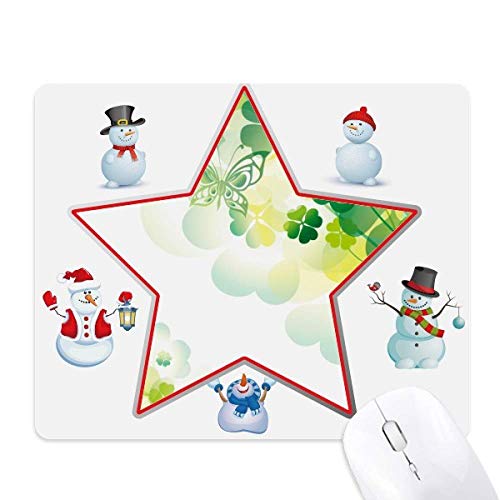 Butterfly Four Leaf Clover St.Patrick's Day Christmas Snowman Family Star Mouse Pad von DIYthinker