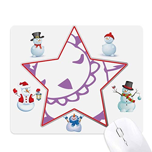 Cartoon Bird Simple Line-Drawing Animal Christmas Snowman Family Star Mouse Pad von DIYthinker