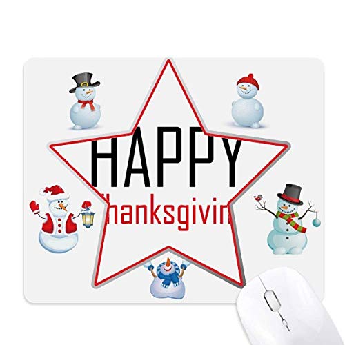 Celebrate Thanksgiving Day Festival Holiday Christmas Snowman Family Star Mouse Pad von DIYthinker