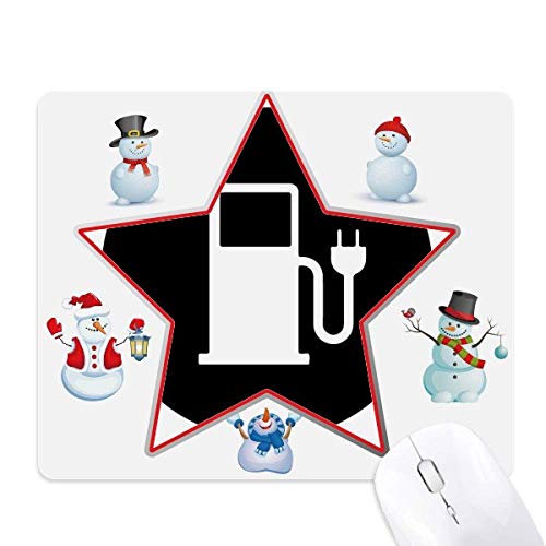 Charing Station Energy Vehicles Protect Environment Christmas Snowman Family Star Mouse Pad von DIYthinker