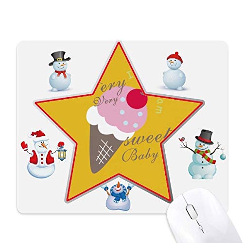 Cherry Sweet Baby Sweet Ice Cream Christmas Snowman Family Star Mouse Pad von DIYthinker