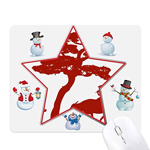 China Cow Tree Culture Outline Christmas Snowman Family Star Mouse Pad von DIYthinker