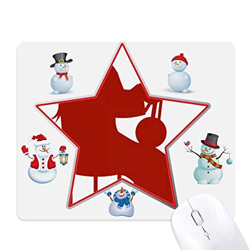 China Erhu Player Illustration Pattern Christmas Snowman Family Star Mouse Pad von DIYthinker