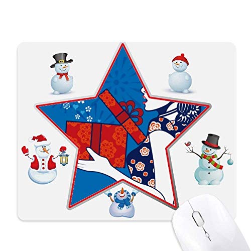 Chinese Culture Blue Woman Christmas Snowman Family Star Mouse Pad von DIYthinker