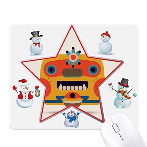 Chinese Style Monster Christmas Snowman Family Star Mouse Pad von DIYthinker