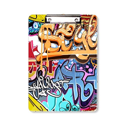 Colorful Skull Malerei Muster Graffiti Street Klemmbrett Ordner Schreibblock Trägerplatte A4 von DIYthinker