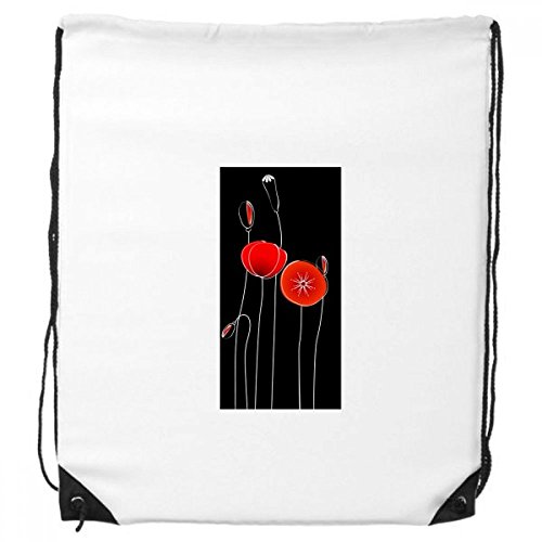 DIYthinker Abstrakt Red Circle Blumen-Linie Kunst Klatschmohn-Rucksack-Shopping Sport Taschen Geschenk von DIYthinker