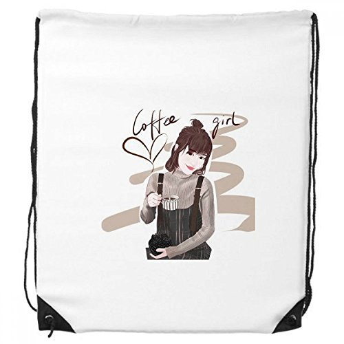 DIYthinker Coffee Girl Figure Art Design Illustration Rucksack-Shopping Sport Taschen Geschenk von DIYthinker