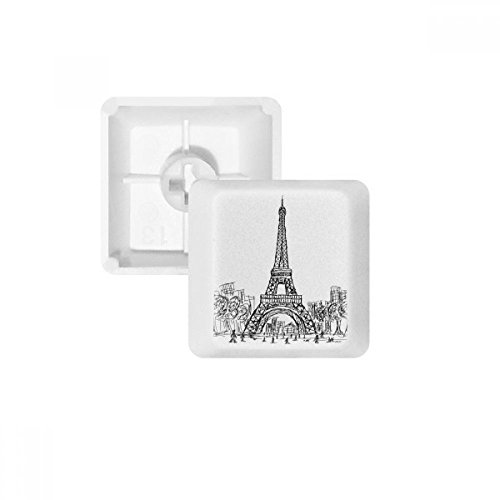 DIYthinker Eiffelturm-Platz Frankreich Paris PBT Keycaps für Mechanische Tastatur Weiß OEM Keine Markierung drucken von DIYthinker