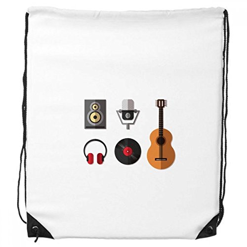 DIYthinker Gitarren-Headset CD Mikrofon Musik Pattern-Rucksack Einkaufssporttaschen Geschenk von DIYthinker