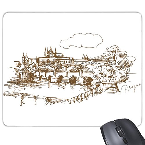 DIYthinker Karlsbrücke Prag Tschechische Republik Zeichen Muster Rechteck Griffige Gummi Mousepad Spiel-Mausunterlage von DIYthinker