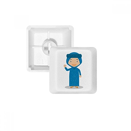 DIYthinker Lächeln Blau Algerien Karikatur PBT Keycaps für mechanische Tastatur Weiß OEM Keine Markierung drucken von DIYthinker