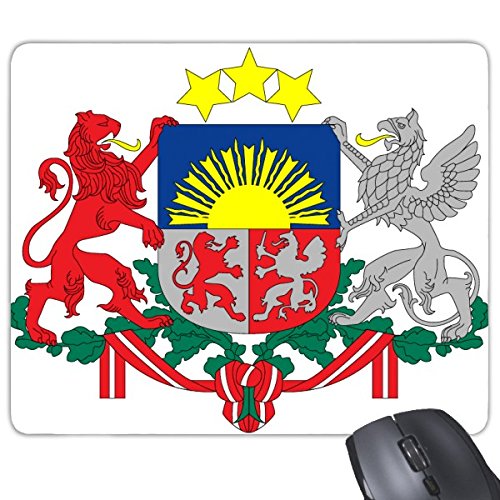 DIYthinker Lettland National Emblem Land Symbol Mark Muster Rechteck Griffige Gummi Mousepad Spiel-Mausunterlage von DIYthinker