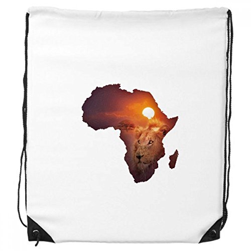 DIYthinker Lion Prairie afrikanischen Kontinent Name Karte Rucksack-Shopping Sport Taschen Geschenk von DIYthinker