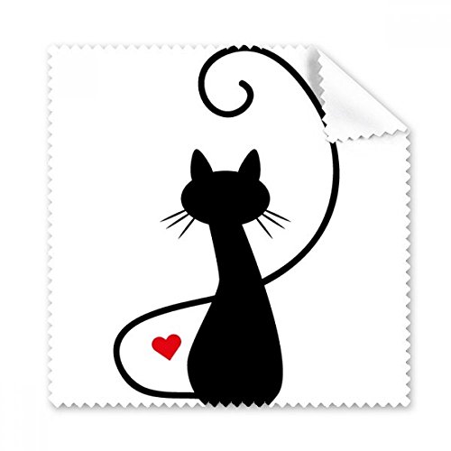 DIYthinker Meow Herz-Form-Katze Bild Sihouette Tier-Haustier-Liebhaber-Brillenputztuch-Reinigungstuch Geschenk Telefon Screen Cleaner 5Pcs Schütze von DIYthinker