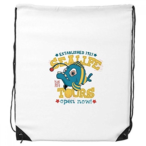 DIYthinker Nettes Blau Gelb Laterne Fisch Illustration Rucksack-Shopping Sport Taschen Geschenk von DIYthinker