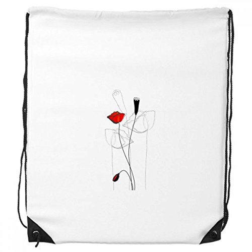 DIYthinker Rote Blumen-Knospe Abstrakte Kunst Klatschmohn-Rucksack-Shopping Sport Taschen Geschenk von DIYthinker