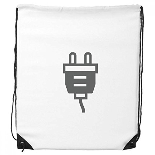 DIYthinker Schwarz-Ladekabel Steckdose Muster-Rucksack-Shopping Sport Taschen Geschenk von DIYthinker