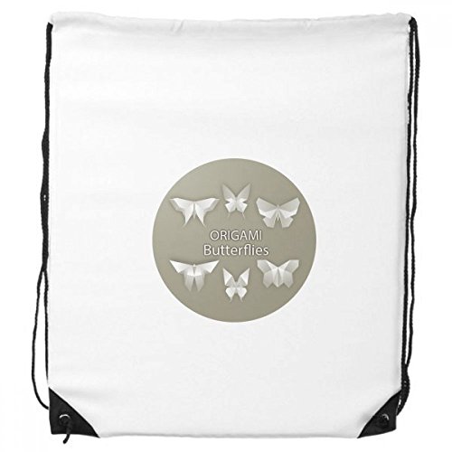 DIYthinker Weiß Zusammenfassung Schmetterling Origami Muster-Rucksack-Shopping Sport Taschen Geschenk von DIYthinker