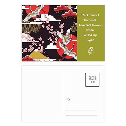Japan Cranes Fuji Sakura Wolke Sonne Poesie Postkartenset Dankeskarte Versandseite 20 Stück von DIYthinker