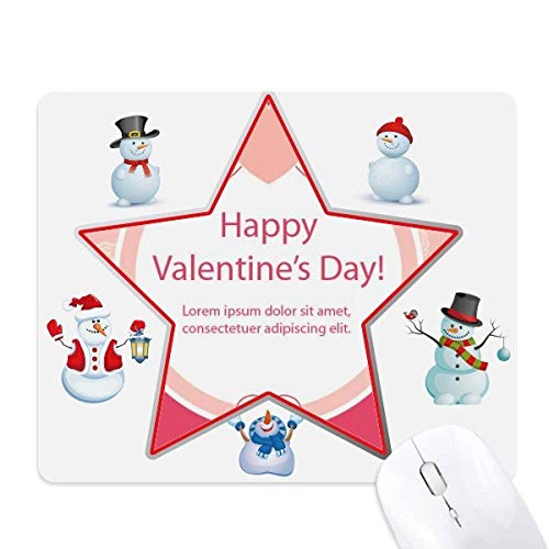 Mauspad "Happy Valentine's Day", Herz und Rose, Weihnachten, Schneemann, Familienstern, Pink von DIYthinker