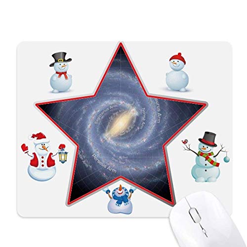 Mauspad "Planet Stars", Galaxie, Weihnachtsmotiv, Schneemann von DIYthinker