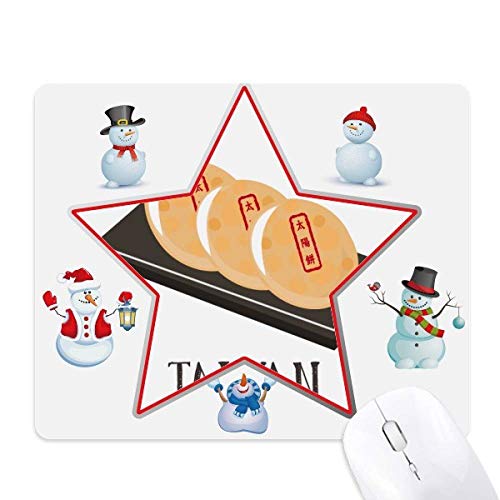 Mousepad / Mauspad mit Schneemann-Motiv und Sonne, Taiwan, Reise, Weihnachten von DIYthinker
