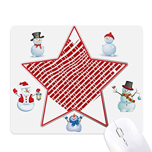 Mousepad mit rotem Valentinstag-Herz-Muster, Weihnachtsmann-Familien-Stern von DIYthinker