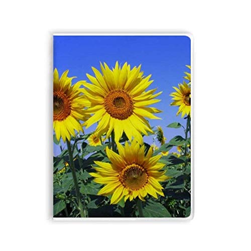 Notizbuch mit Sonnenblumen-Motiv, blauer Himmel von DIYthinker