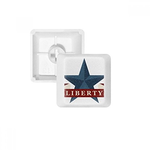 Pentagramm Liberty Slogan Amerika Land City PBT Tastenkappen für Mechanische Tastatur weiß OEM-Nr. Markieren Print Mehrfarbig Mehrfarbig R1 von DIYthinker